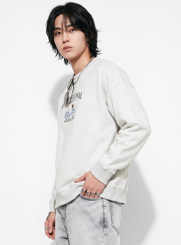 URB_N Men Embroidered Pullover Sweatshirt