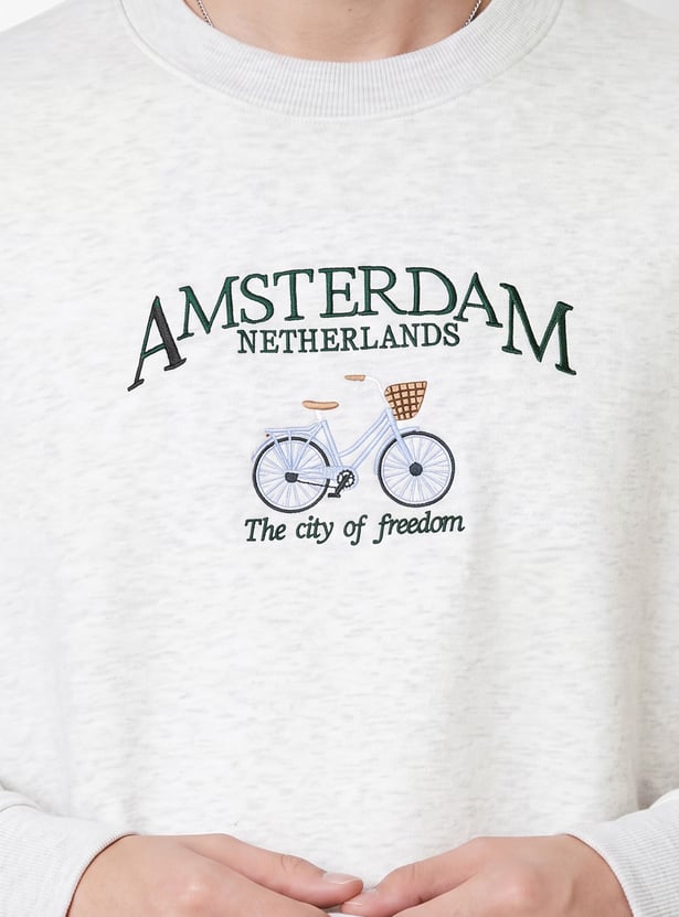 URB_N Men Embroidered Pullover Sweatshirt