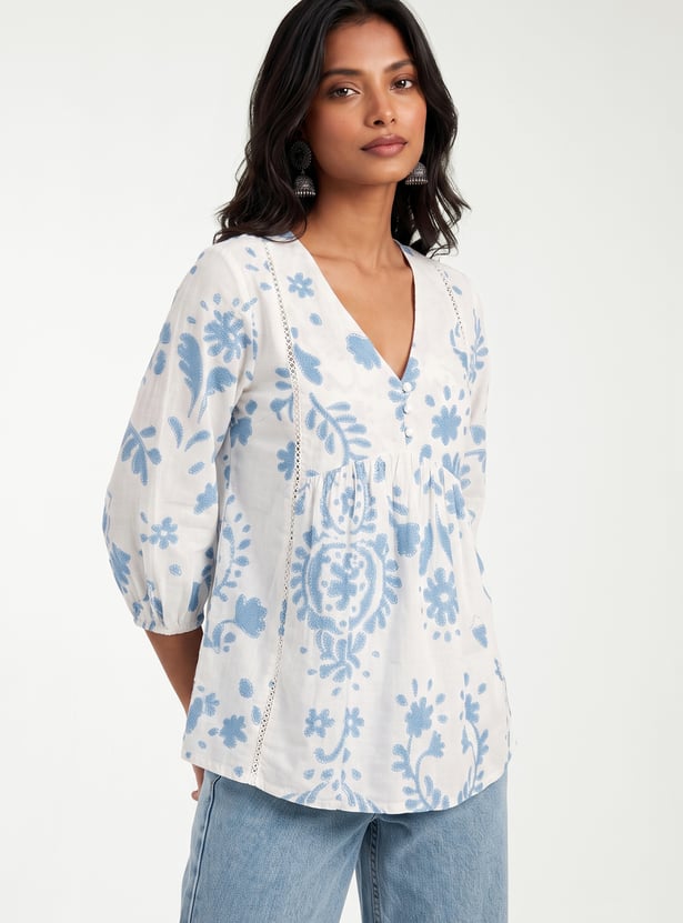 Women Floral Print Tunic