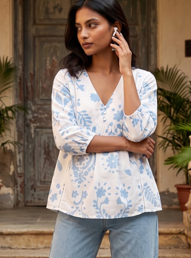 Women Floral Print Tunic