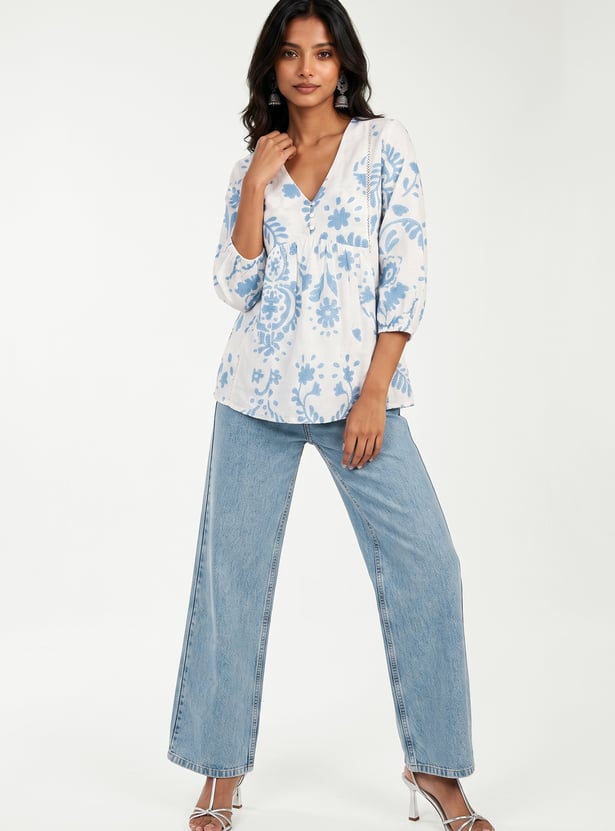 Women Floral Print Tunic