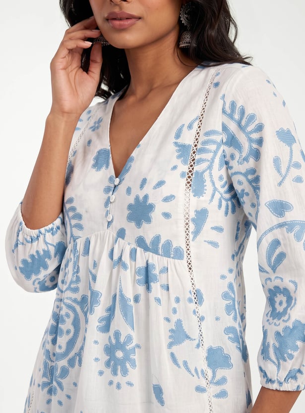 Women Floral Print Tunic
