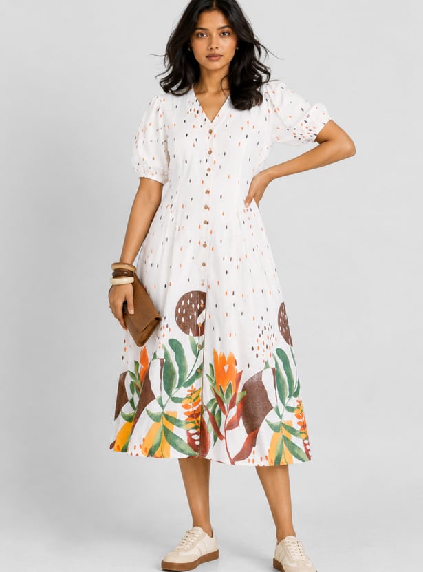 Women Printed A-line Dress
