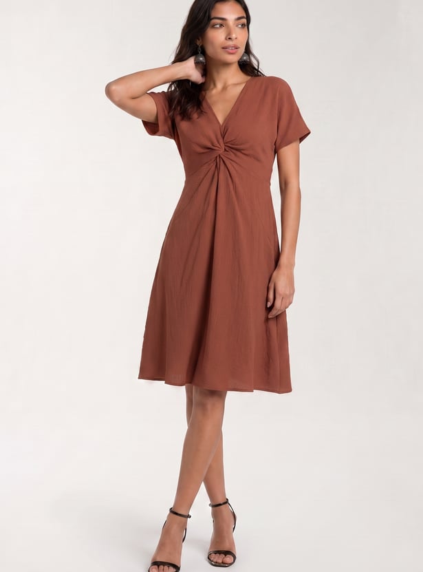 Women Twisted Detail A-Line Dress