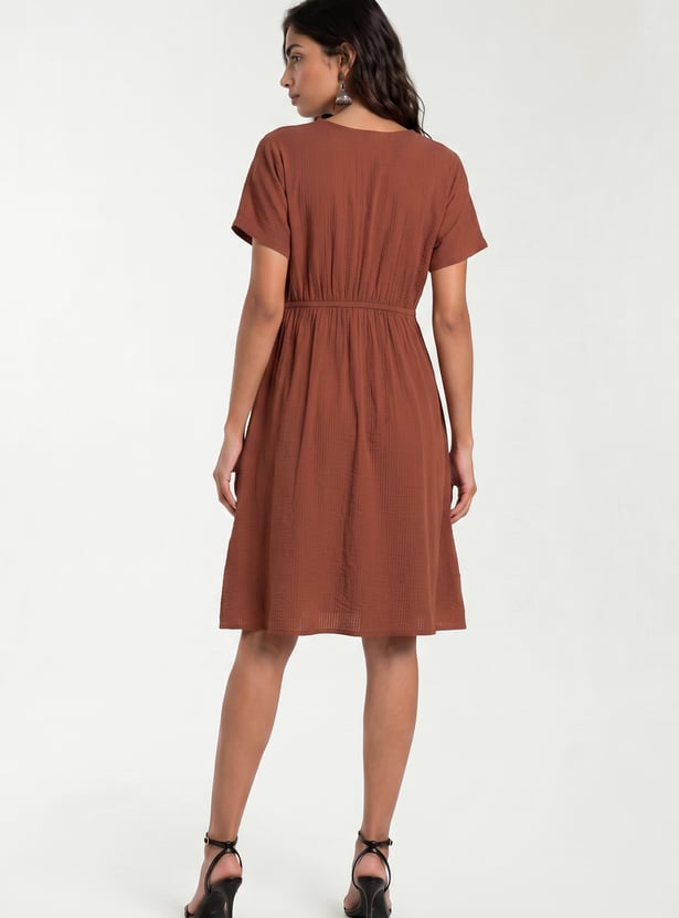Women Twisted Detail A-Line Dress
