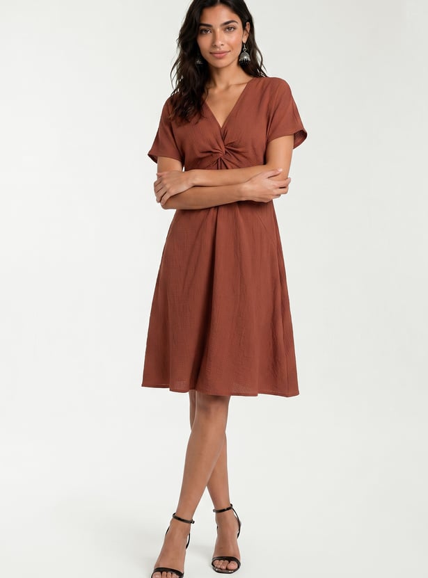 Women Twisted Detail A-Line Dress