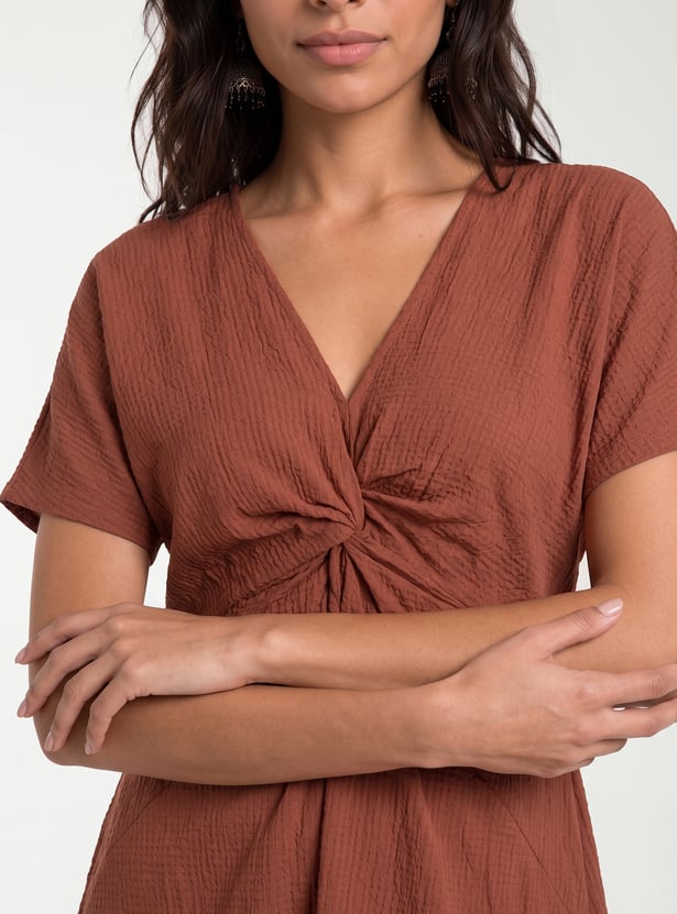 Women Twisted Detail A-Line Dress