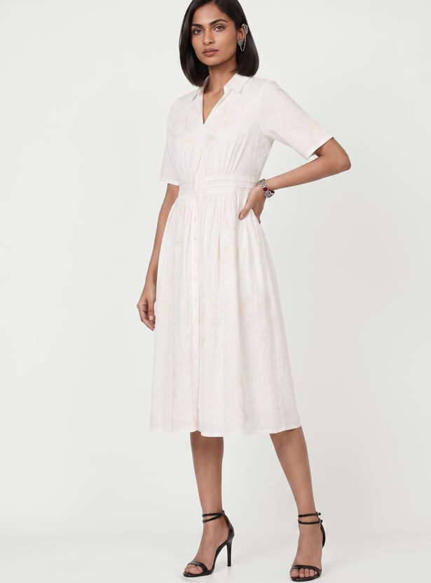 Women Embroidered Midi Dress