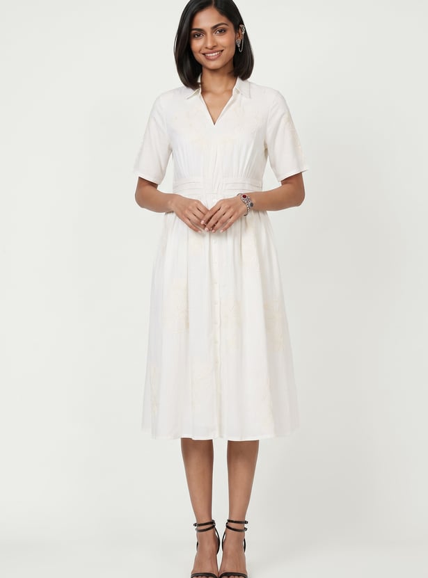 Women Embroidered Midi Dress