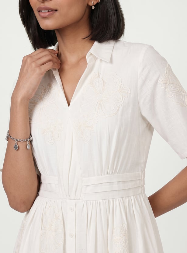 Women Embroidered Midi Dress