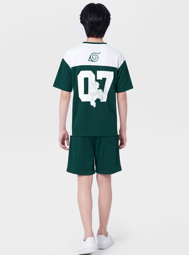 Boys Naruto Printed Shorts Set