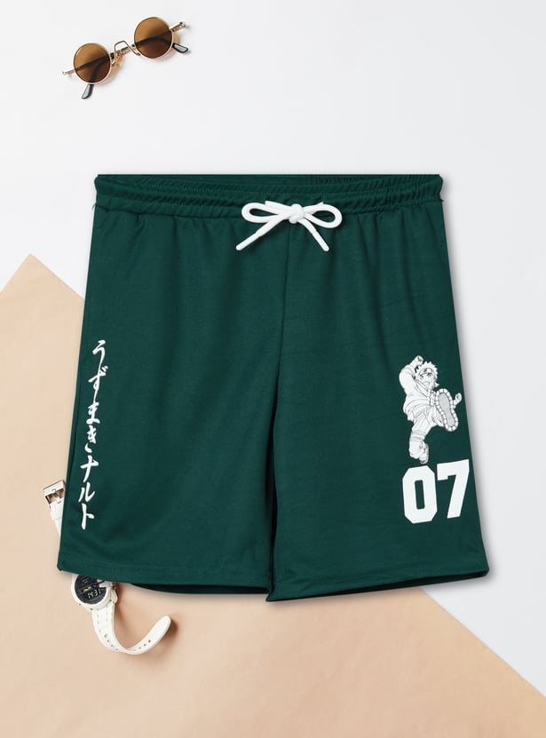 Boys Naruto Printed Shorts Set