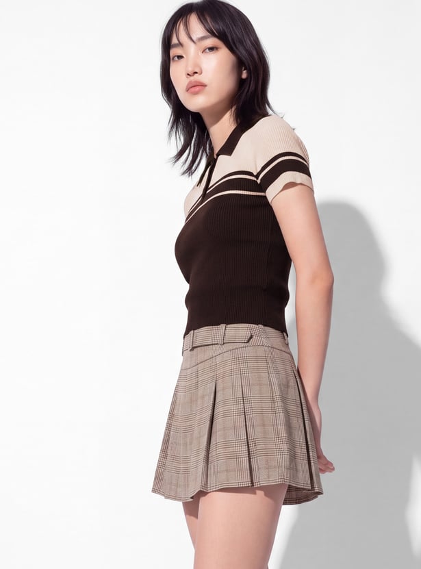 URB_N Women Striped Polo T-shirt