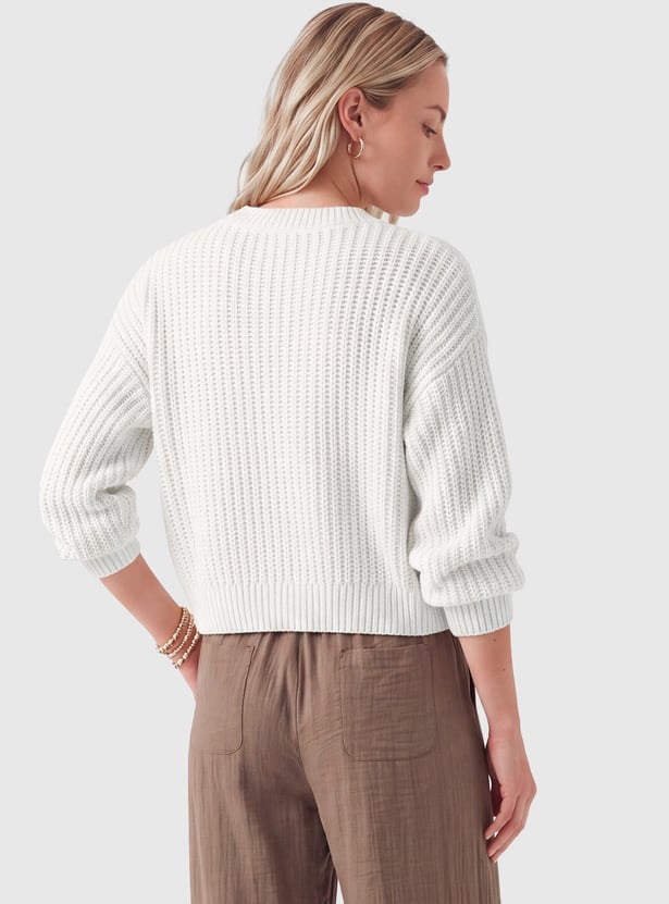Women Drop Shoulder Knit Sweater