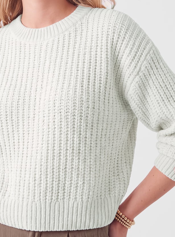 Women Drop Shoulder Knit Sweater