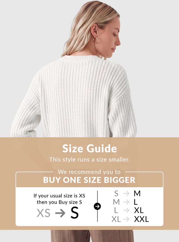 Women Drop Shoulder Knit Sweater