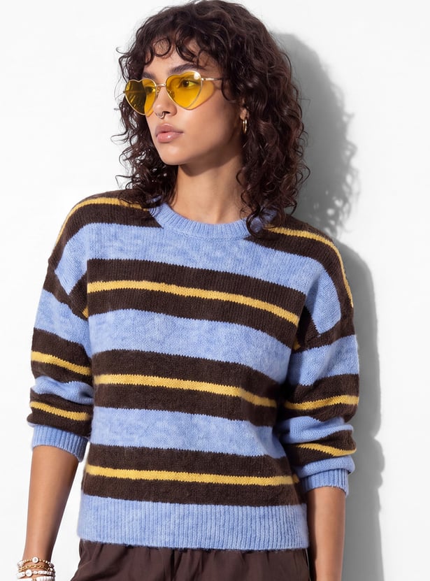 URB_N Women Striped Sweater