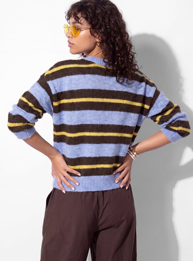 URB_N Women Striped Sweater