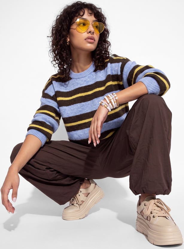 URB_N Women Striped Sweater