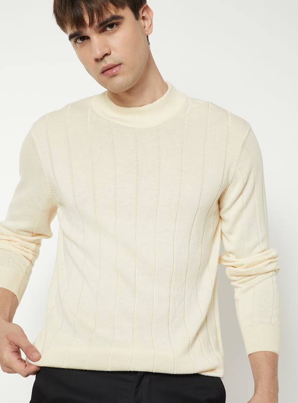 Men Textured Sweater