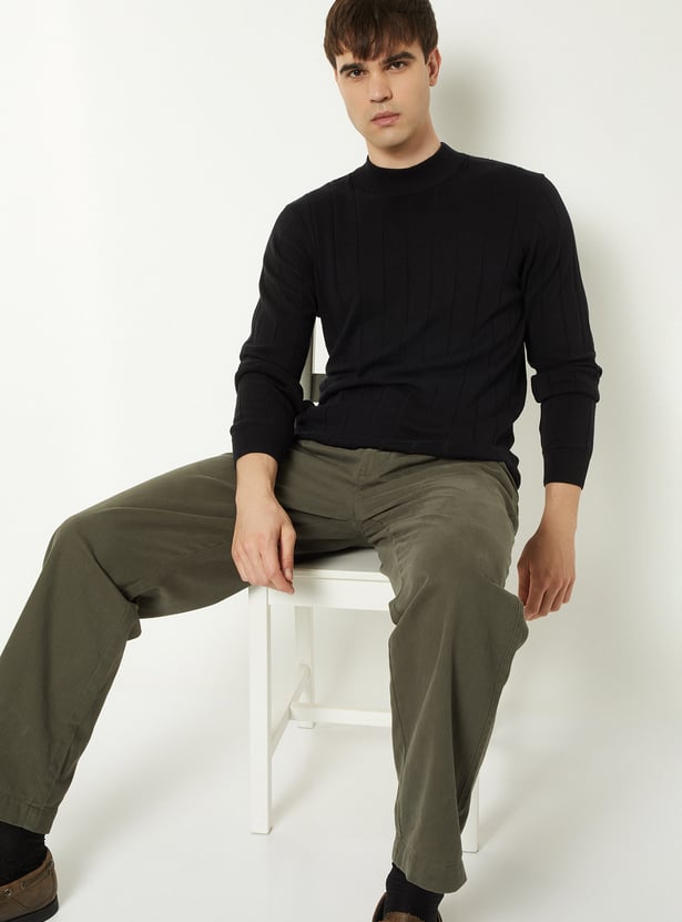 Men Textured Sweater