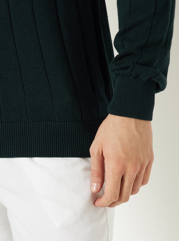 Men Textured Sweater