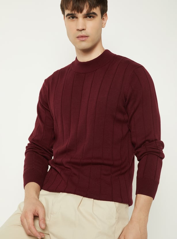 Men Textured Sweater