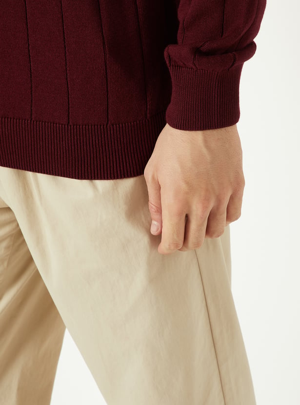 Men Textured Sweater