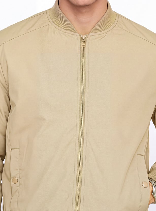 URB_N Men Solid Bomber Jacket