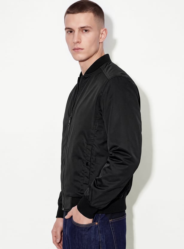 URB_N Men Solid Bomber Jacket