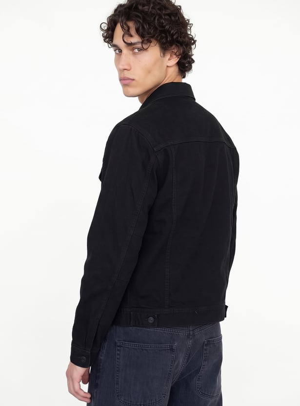 Men Solid Denim Jacket