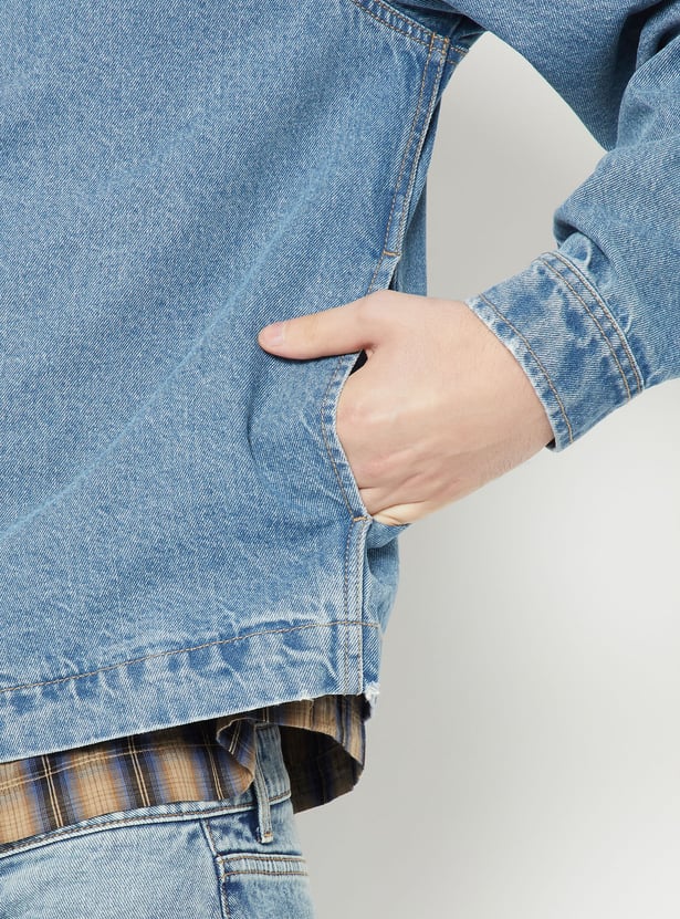Men Solid Denim Jacket