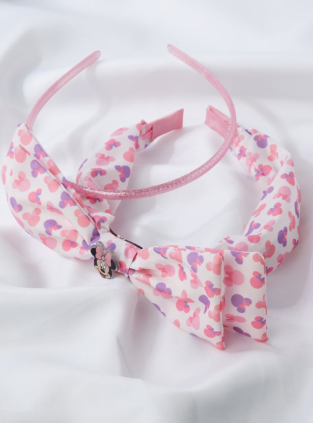 Girls Minnie Printed Head Bands - Pack of 2