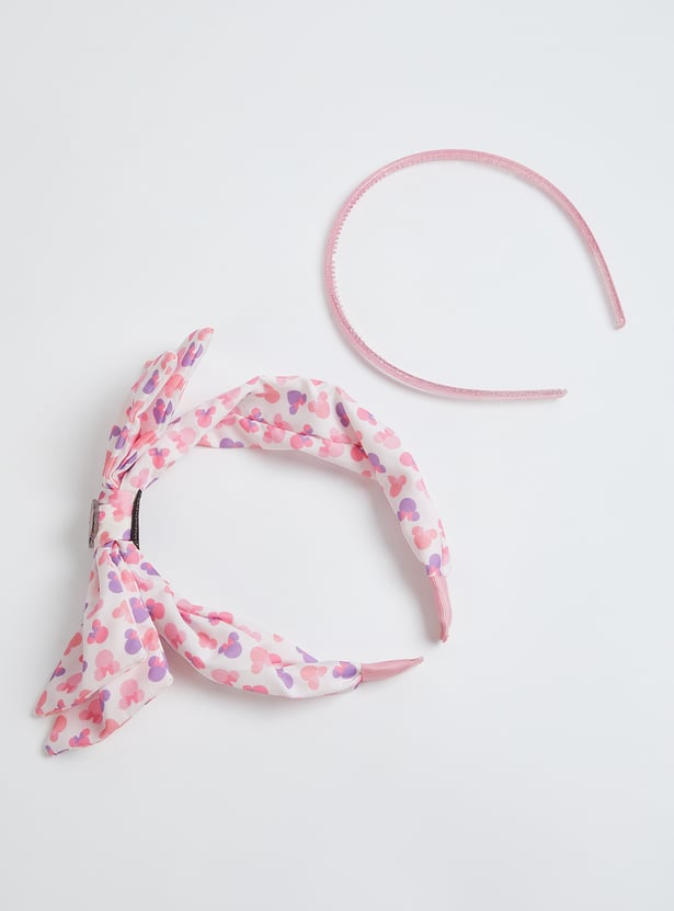 Girls Minnie Printed Head Bands - Pack of 2