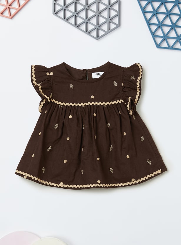 Girls Embroidered Trousers Set