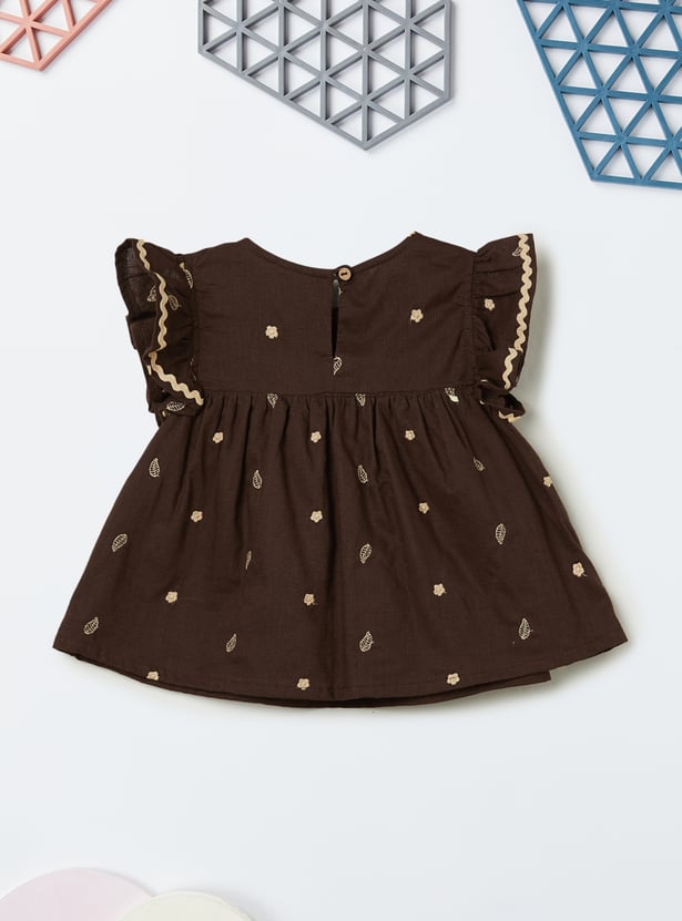 Girls Embroidered Trousers Set