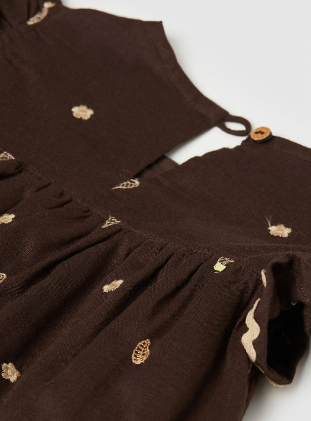 Girls Embroidered Trousers Set