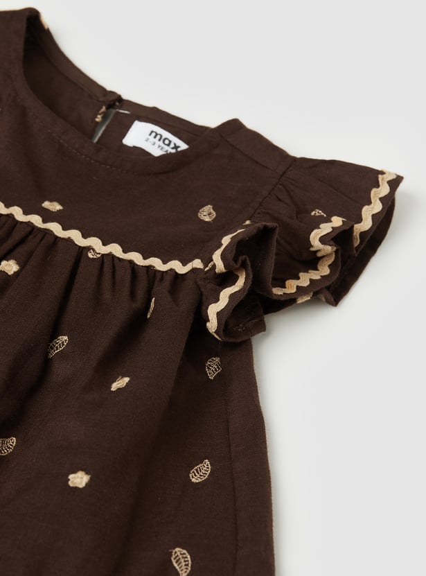 Girls Embroidered Trousers Set