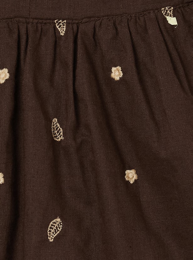 Girls Embroidered Trousers Set