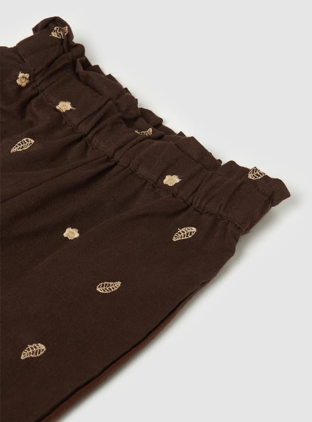 Girls Embroidered Trousers Set