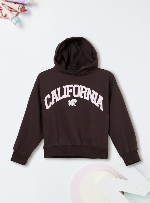 Girls Printed Hooded Sweatshirt