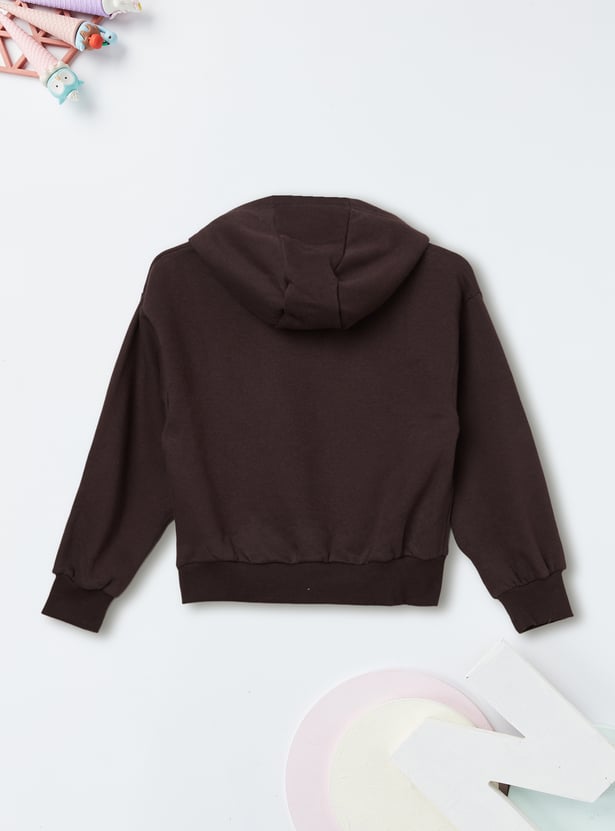 Girls Printed Hooded Sweatshirt