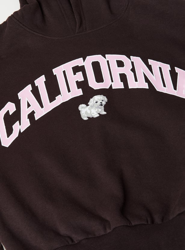 Girls Printed Hooded Sweatshirt