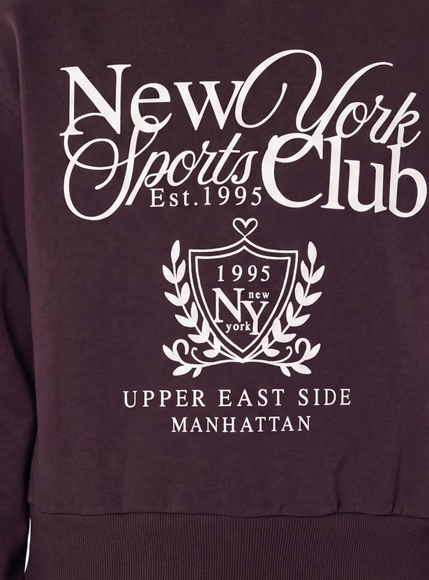 Girls Typography Printed Hoodie