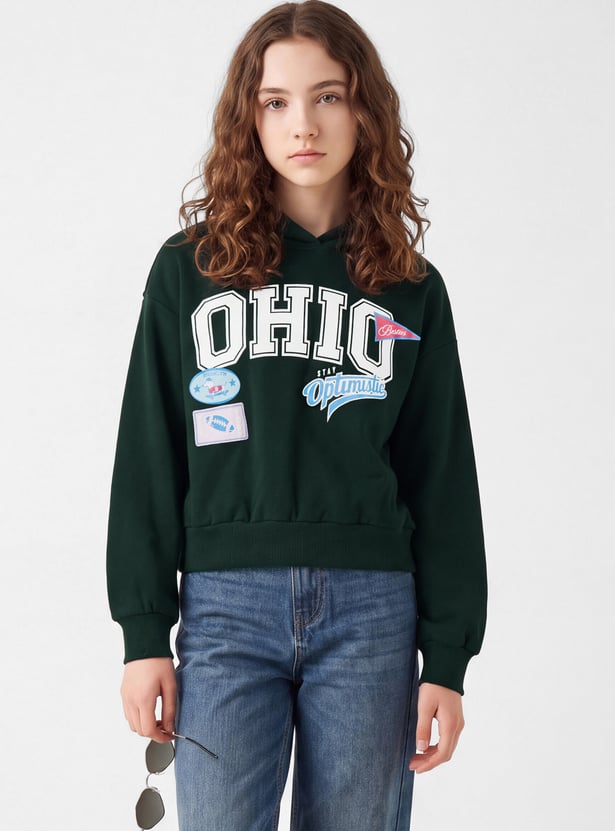 Girls Printed Hoodie