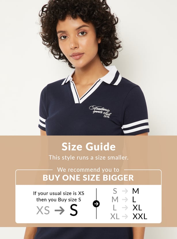 Women Solid Polo T-shirt Dress