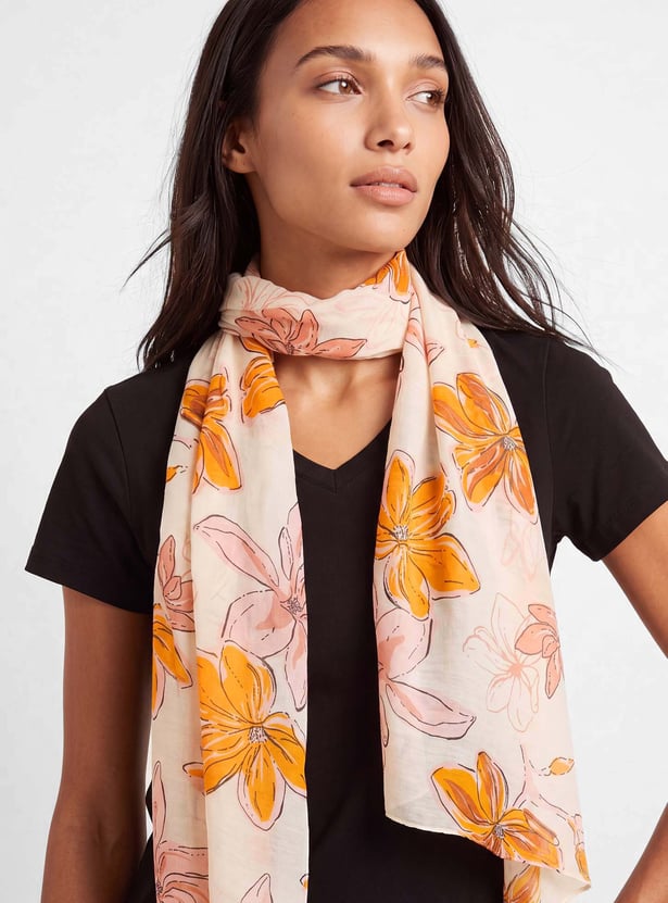Women Floral Print Scarf