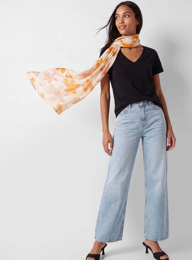 Women Floral Print Scarf