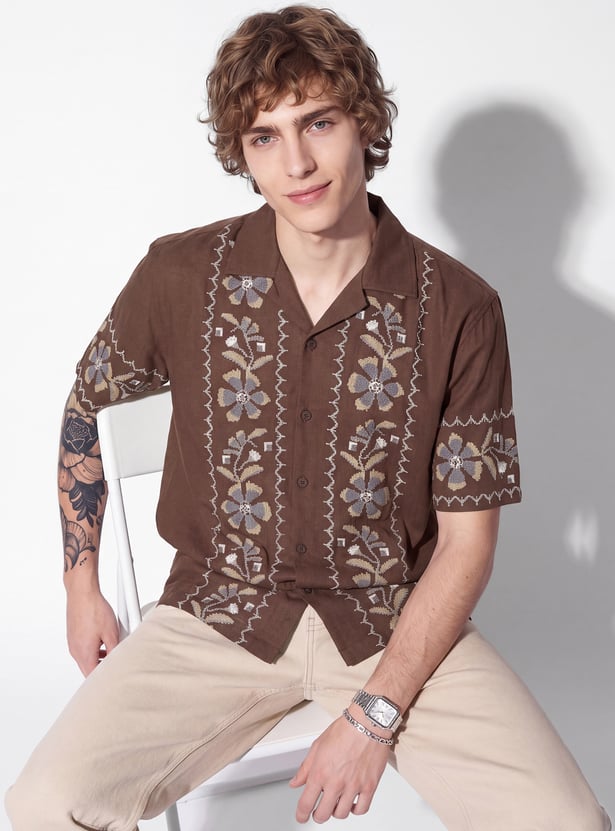 URB_N Men Embroidered Shirt