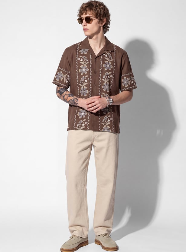 URB_N Men Embroidered Shirt